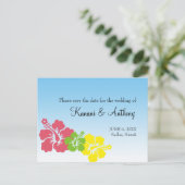 Hawaiian hibiscus flower preppy roze behalve de da aankondigingskaart (Staand voorkant)