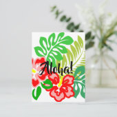 Hawaiian Hibiscus Flower print Briefkaart (Staand voorkant)
