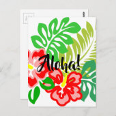 Hawaiian Hibiscus Flower print Briefkaart (Voorkant / Achterkant)