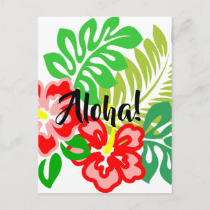 Hawaiian Hibiscus Flower print Briefkaart