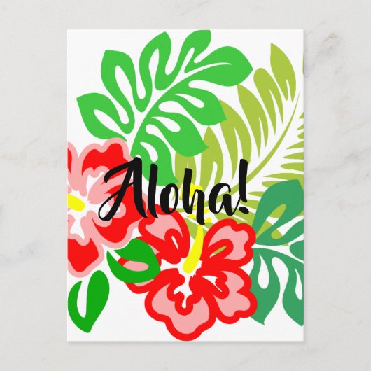 Hawaiian Hibiscus Flower print Briefkaart (Voorkant)