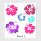 Hawaiian Hibiscus Flower Tropical Shaped Art Sticker (Vel)