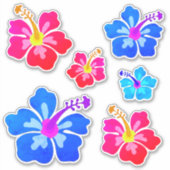 Hawaiian Hibiscus Flower Tropical Shaped Art Sticker (Voorkant)