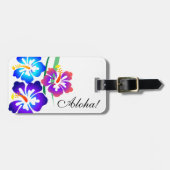 Hawaiian Hibiscus Flowers Aloha Bagagelabel (Voorkant horizontaal)