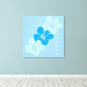 Hawaiian Hibiscus Flowers Aloha Canvas Afdruk (Insitu (Houten vloer))