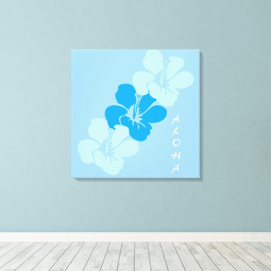 Hawaiian Hibiscus Flowers Aloha Canvas Afdruk (Insitu (Houten vloer))