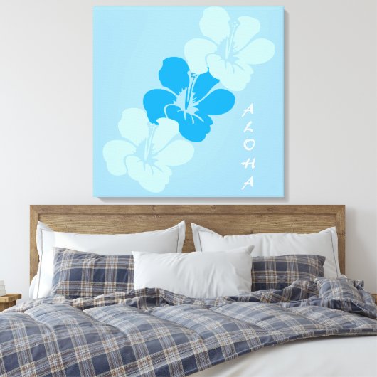 Hawaiian Hibiscus Flowers Aloha Canvas Afdruk (Insitu (Slaapkamer))