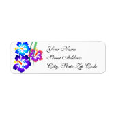 Hawaiian Hibiscus Flowers Aloha Etiket (Voorkant)
