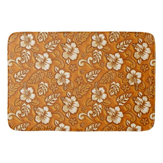 Hawaiian Hibiscus Flowers Bath Mat (Voorkant)