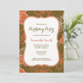 Hawaiian Hibiscus Flowers Birthday Uitnodiging (Staand voorkant)