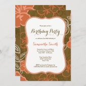 Hawaiian Hibiscus Flowers Birthday Uitnodiging (Voorkant / Achterkant)