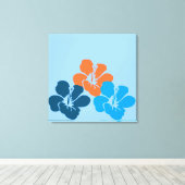 Hawaiian Hibiscus Flowers Canvas Afdruk (Insitu (Houten vloer))