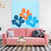 Hawaiian Hibiscus Flowers Canvas Afdruk (Insitu (Woonkamer))