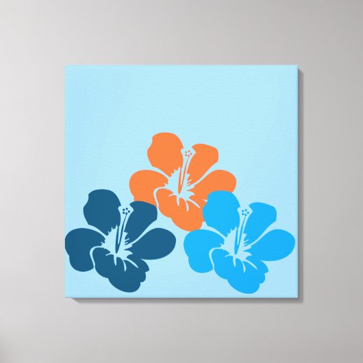 Hawaiian Hibiscus Flowers Canvas Afdruk (Voorkant)