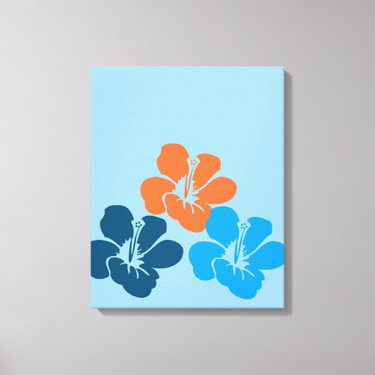 Hawaiian Hibiscus Flowers Canvas Afdruk (Voorkant)