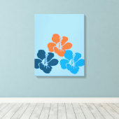 Hawaiian Hibiscus Flowers Canvas Afdruk (Insitu (Houten vloer))