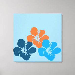 Hawaiian Hibiscus Flowers Canvas Afdruk