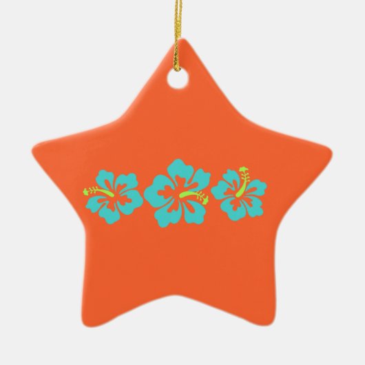 Hawaiian Hibiscus Flowers Keramisch Ornament (Voorkant)