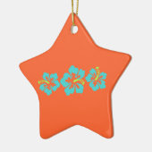 Hawaiian Hibiscus Flowers Keramisch Ornament (Links)