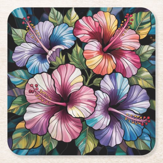 Hawaiian Hibiscus Flowers Onderzetter Set (Voorkant)