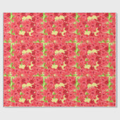 Hawaiian Hibiscus Flowers op geel omslagpapier Cadeaupapier (Vlak)