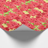 Hawaiian Hibiscus Flowers op geel omslagpapier Cadeaupapier (Hoek)