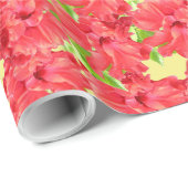 Hawaiian Hibiscus Flowers op geel omslagpapier Cadeaupapier (Rol Hoek)