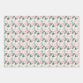 Hawaiian Hibiscus Flowers op Roze Inpakpapier Vel (Voorkant 2)