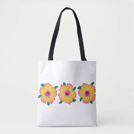 Hawaiian Hibiscus Flowers Tote Bag (Voorkant)
