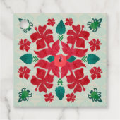 Hawaiian Hibiscus Kerstmis Quilt Gift Label (Voorkant)
