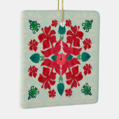 Hawaiian Hibiscus Kerstmis Quilt Pattern Ornament (Rechts)