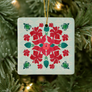 Hawaiian Hibiscus Kerstmis Quilt Pattern Ornament