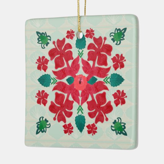 Hawaiian Hibiscus Kerstmis Quilt Pattern Ornament (Links)