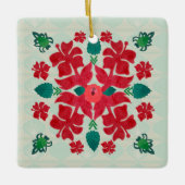 Hawaiian Hibiscus Kerstmis Quilt Pattern Ornament (Voorkant)