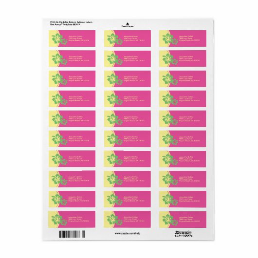 Hawaiian Hibiscus Label (Full Sheet)