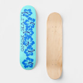 Hawaiian Hibiscus "Live Pono" Retro Rad Skateboard (Voorkant)