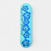 Hawaiian Hibiscus "Live Pono" Retro Rad Skateboard (Voorkant)