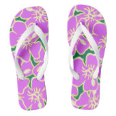 Hawaiian Hibiscus Luau Roze tropische bloemen Teenslippers (Voetbed)