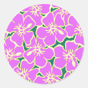Hawaiian Hibiscus Luau Tropische bloemen Ronde Sticker