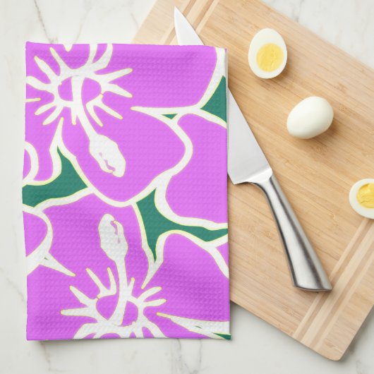 Hawaiian Hibiscus Luau Tropische bloemen Theedoek (Quarter Fold)
