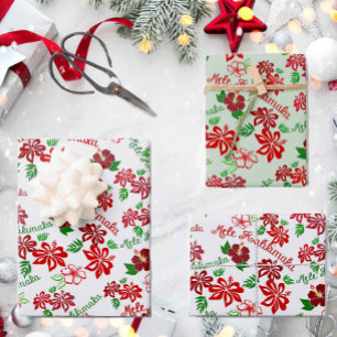 Hawaiian Hibiscus Mele Kalikimaka cadeauverpakking Inpakpapier Vel
