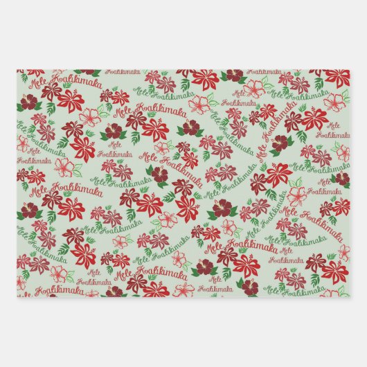 Hawaiian Hibiscus Mele Kalikimaka cadeauverpakking Inpakpapier Vel (Voorkant 2)