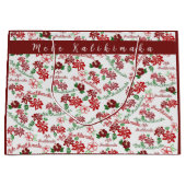 Hawaiian Hibiscus Mele Kalikimaka geschenkzak Groot Cadeauzakje (Voorkant)
