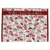 Hawaiian Hibiscus Mele Kalikimaka geschenkzak Groot Cadeauzakje (Achterkant)