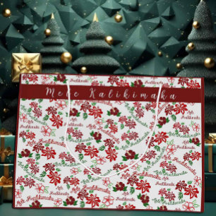 Hawaiian Hibiscus Mele Kalikimaka geschenkzak Groot Cadeauzakje