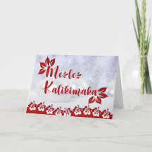 Hawaiian Hibiscus Mele Kalikimaka Holiday Kaart