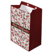 Hawaiian Hibiscus Mele Kalikimaka Medium Gift Bag Medium Cadeauzakje (Voorkant Gekanteld)