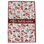 Hawaiian Hibiscus Mele Kalikimaka Medium Gift Bag Medium Cadeauzakje (Voorkant)