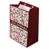 Hawaiian Hibiscus Mele Kalikimaka Medium Gift Bag Medium Cadeauzakje (Achterkant Gekanteld)