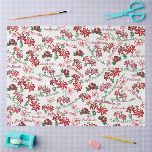 Hawaiian Hibiscus Mele Kalikimaka Weefselpapier Tissuepapier (Craft)